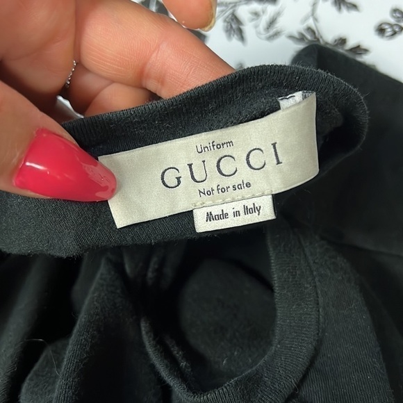 Gucci Uniform Long Sleeve Black Tee size medium - Picture 2 of 6